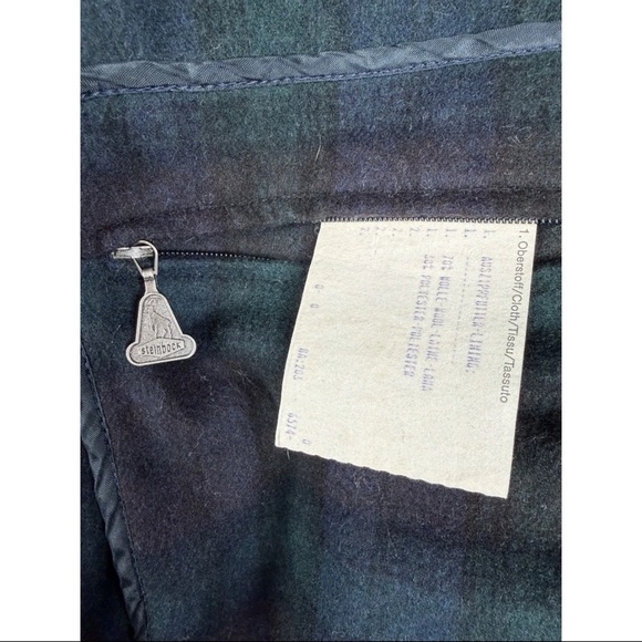 Vintage Steinbock Trench Coat Men Size 64 Black Wool Long Sleeve Vented Collared - Picture 5 of 10